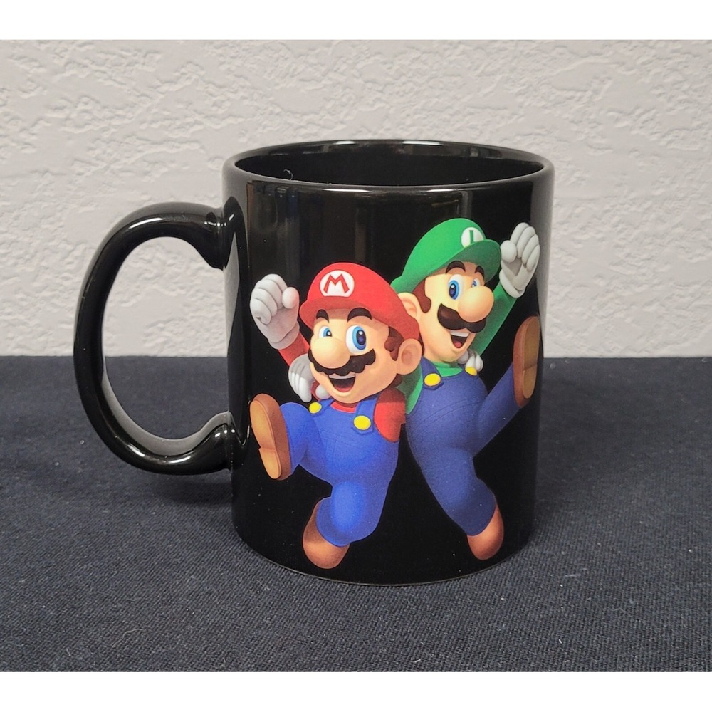 2018 Just Funky Nintendo Super Mario Brothers Mug/Cup Black Mario and Luigi